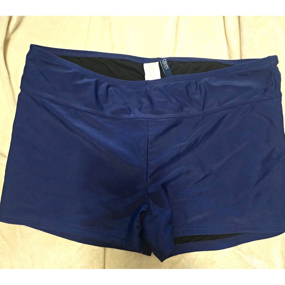 Chaps Women's Blue Solid Swim Shorts Bottom Size 8 Polyester MPN CH7M090